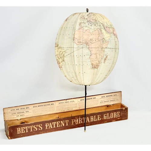 20 - Betts’s Patent Portable Globe. An Early 20th Century Betts’s Collapsible Terrestrial Globe with orig... 