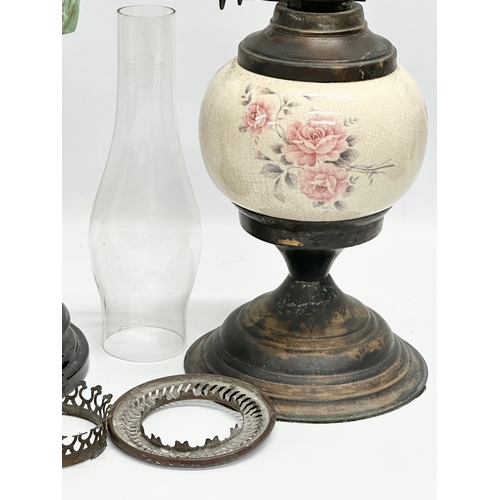 183 - Late 19th Century Victorian oil lamps. 43cm