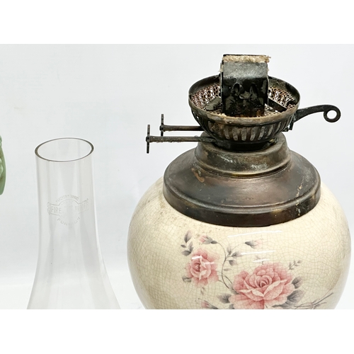 183 - Late 19th Century Victorian oil lamps. 43cm