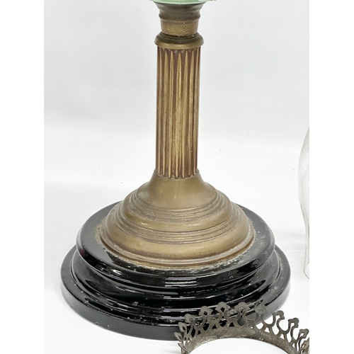 183 - Late 19th Century Victorian oil lamps. 43cm