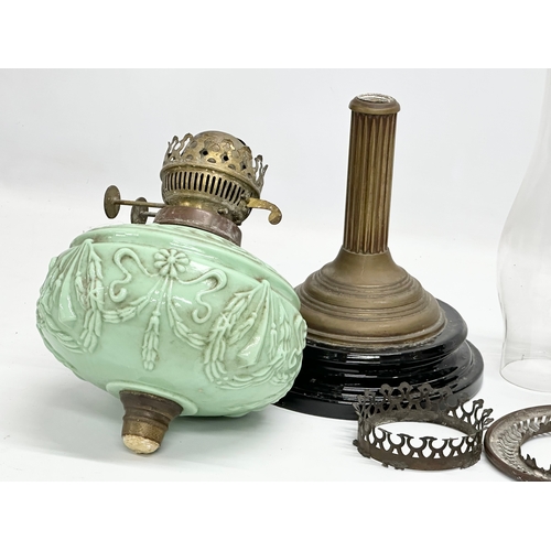 183 - Late 19th Century Victorian oil lamps. 43cm