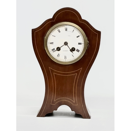 171 - An Early 20th Century inlaid mahogany balloon mantle clock. Probably by Edward & Sons, Glasgow. Edwa... 