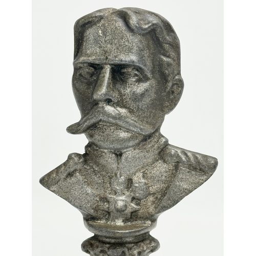 187 - A late 19th/Early 20th Century spelter ornament of Lord Kitchener. 20.5cm