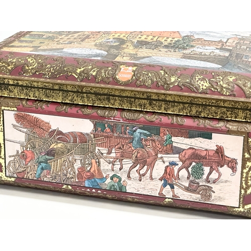 193 - A large West German E. Otto Schmidt gingerbread tin. 1988. 41.5x29.5x17cm