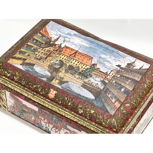 193 - A large West German E. Otto Schmidt gingerbread tin. 1988. 41.5x29.5x17cm