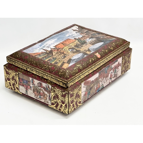 193 - A large West German E. Otto Schmidt gingerbread tin. 1988. 41.5x29.5x17cm