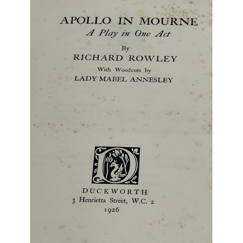 202 - Apollo in Mourne by Richard Rowley with woodcuts by Lady Mabel Annesley. 1926.