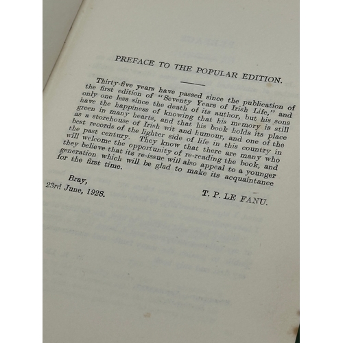 212 - Seventy Years of Irish Life by W.R. Le Fanu. Popular Edition. 4th, 1928.