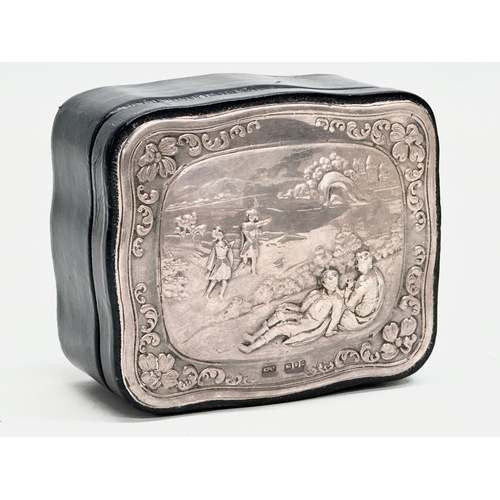 461 - A silver mounted trinket box by Keyford Frames Ltd. 9.5x8x5cm