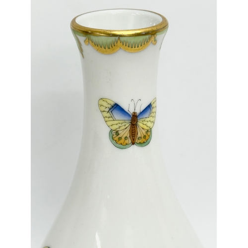 223 - A Herend ‘Queen Victoria’ hand painted vase. 16cm