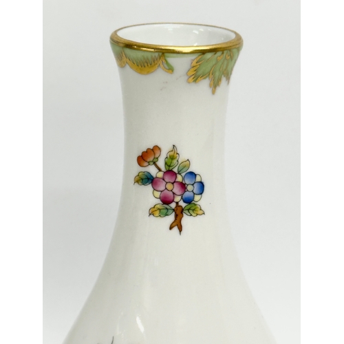 223 - A Herend ‘Queen Victoria’ hand painted vase. 16cm