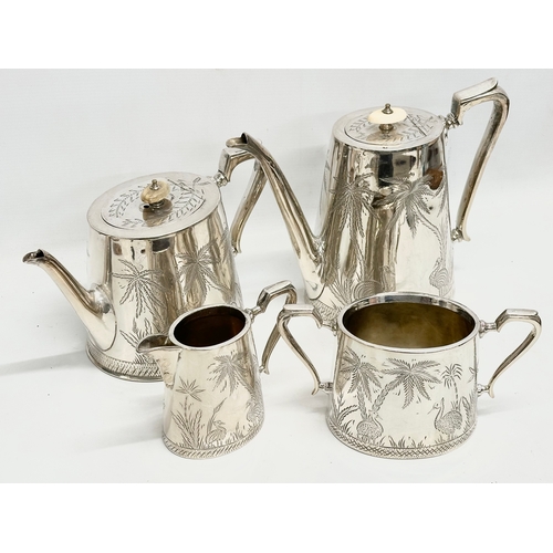 451 - A 4 piece Late 19th Century silver plated tea service.