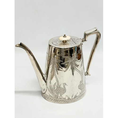 451 - A 4 piece Late 19th Century silver plated tea service.