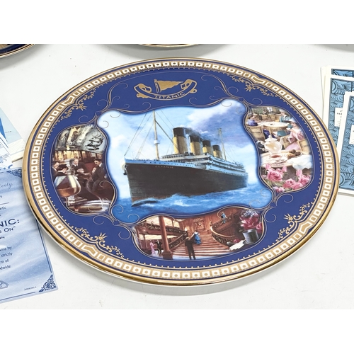 452 - A collection of Limited Edition Titanic plates. An R.M.S Titanic Her Legacy Lives On cake plate by J... 