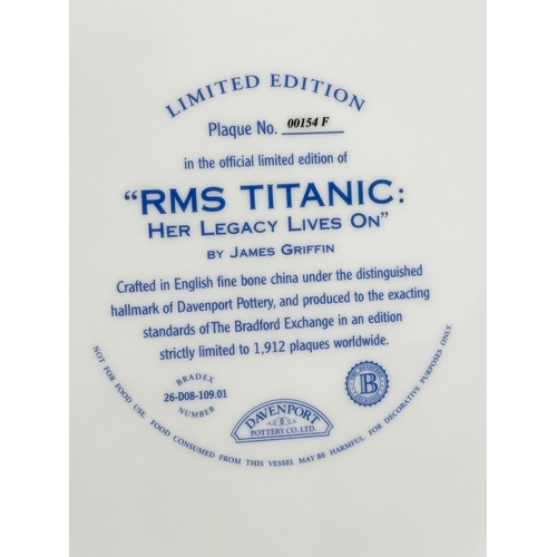 452 - A collection of Limited Edition Titanic plates. An R.M.S Titanic Her Legacy Lives On cake plate by J... 