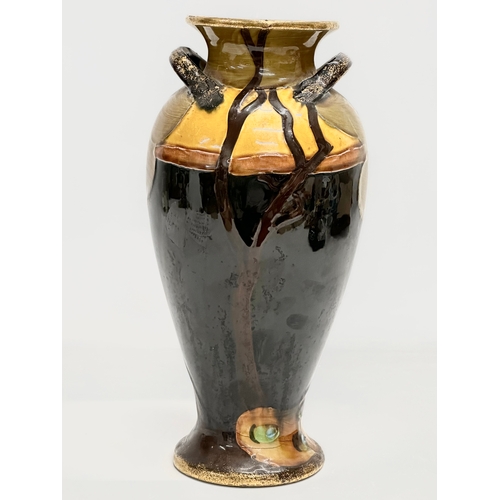 224 - A large Late 19th Century Thomas Forester Phoenix Ware ‘Peacock’ Art Nouveau vase. With unusual stam... 