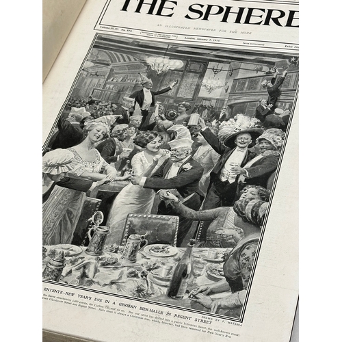 235 - 4 Early 20th Century The Sphere illustrated newspapers for the home. 4 volumes. 1911. 32x42.5cm