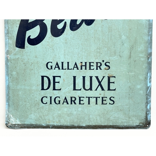 231 - A vintage Gallaher’s De Lux Cigarettes advertising sign. Ask For Blues’ 61x91.5cm