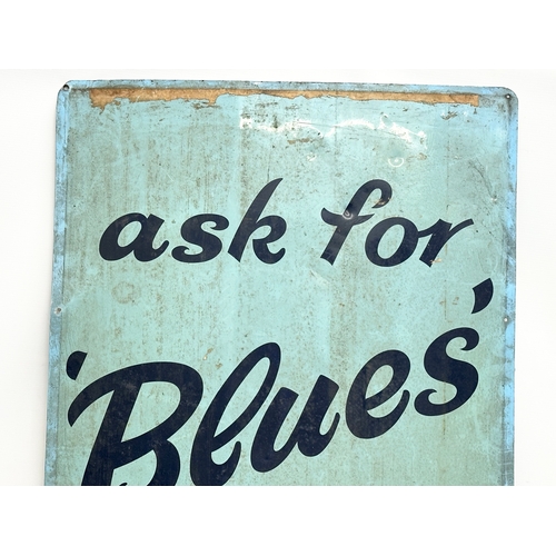 231 - A vintage Gallaher’s De Lux Cigarettes advertising sign. Ask For Blues’ 61x91.5cm