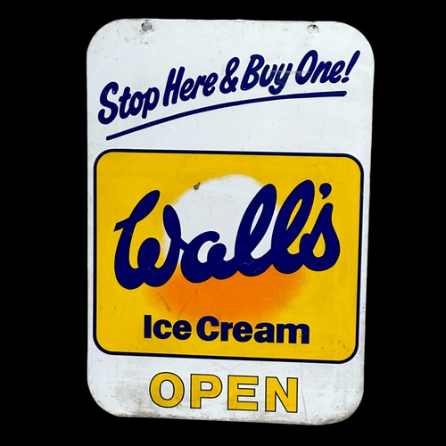 232 - A vintage double sided Walls’ Ice Cream advertising sign. 53.5x76cm