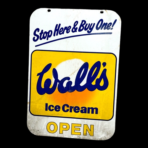 232 - A vintage double sided Walls’ Ice Cream advertising sign. 53.5x76cm