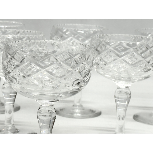 455 - A set of 6 1930’s crystal cocktail glasses. 13cm