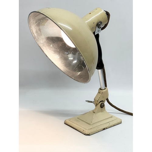 256 - A 1940’s Pifco industrial lamp. Converted from a heat lamp. Working. 26x46cm