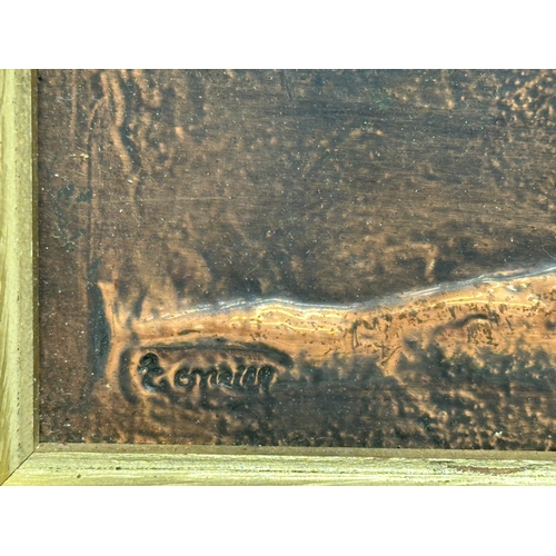 264 - Eddie O’Neill. A vintage framed copper wall plaque by Eddie O’Neill. Celtic Art. 44.5x28cm