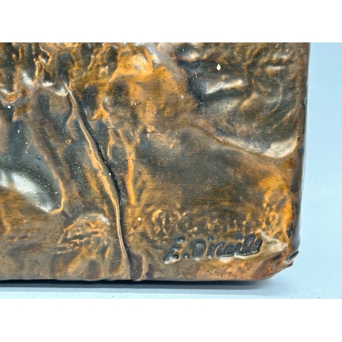 265 - Eddie O’Neill. A vintage copper wall plaque by Eddie O’Neill. 30x35cm