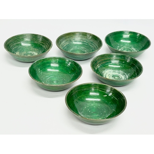 267 - A set of 6 lacquered bamboo bowls. 15.5x5cm