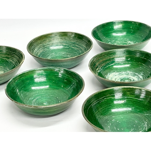 267 - A set of 6 lacquered bamboo bowls. 15.5x5cm