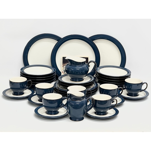 459 - A 35 piece Denby ‘Imperial Blue’ dinner and coffee service. 3 dinner plates. 5 bowls 18x5cm. 3 salad... 