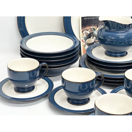 459 - A 35 piece Denby ‘Imperial Blue’ dinner and coffee service. 3 dinner plates. 5 bowls 18x5cm. 3 salad... 