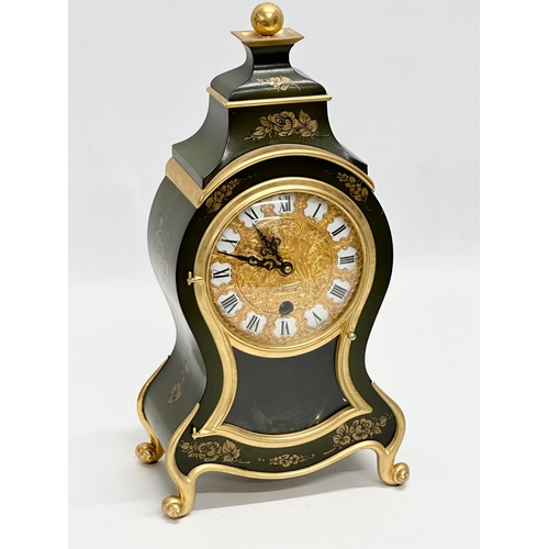 547 - Two 18th Century style mantle clocks. A Franz Hermle brass clock with other. 42cm. 32cm.