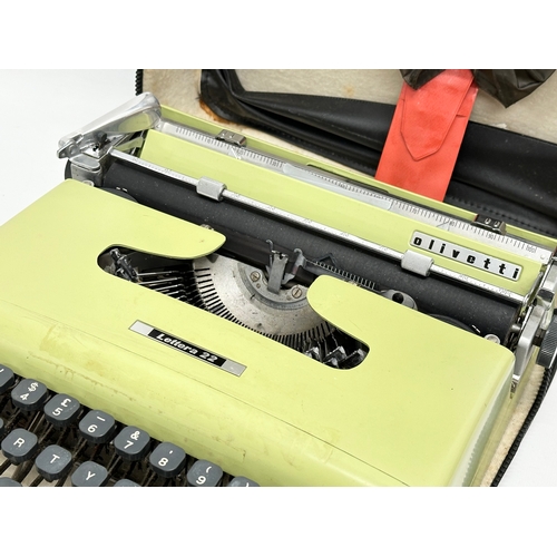 433 - A 1956 Olivetti Lettera 22 typewriter with case.