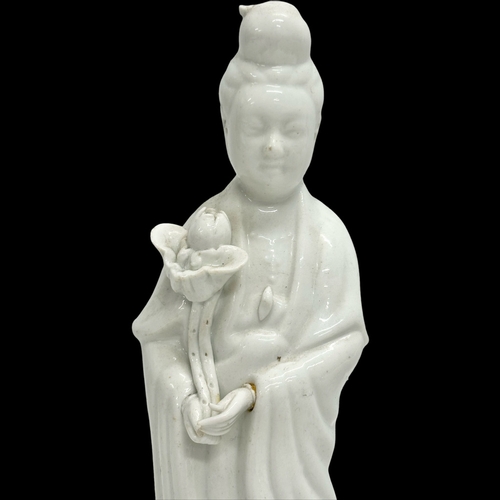 559 - An Early 20th Century Chinese Chinese blanc de chine figurine. 22cm