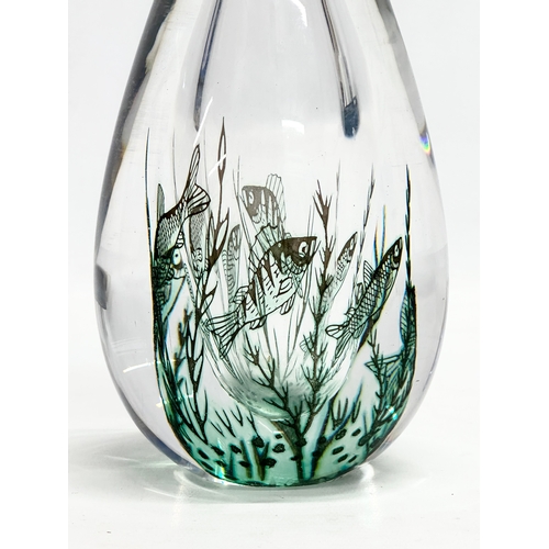 110 - A signed ‘Fish grail’ vase designed by Edward Hald for Orrefors. 17cm