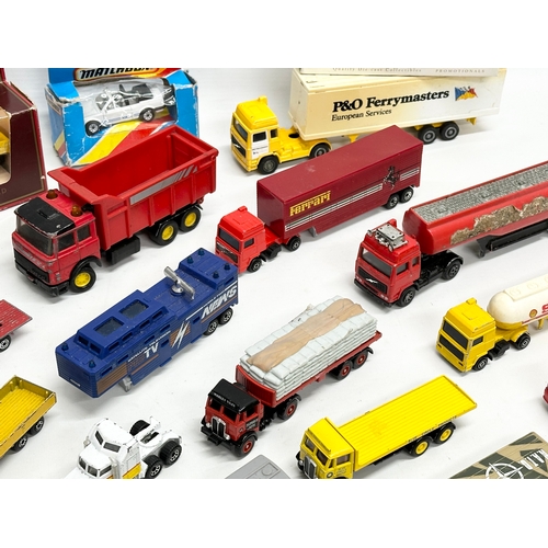 563 - A collection of model trucks. Mostly Matchbox and Corgi.