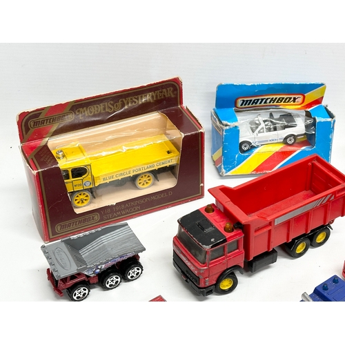 563 - A collection of model trucks. Mostly Matchbox and Corgi.