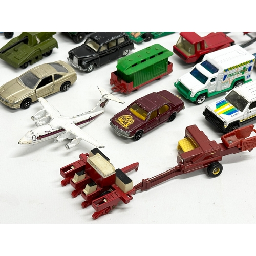 564 - A collection of model cars and trucks etc. Corgi, Matchbox, Lisney etc