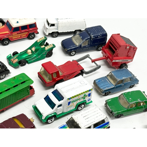 564 - A collection of model cars and trucks etc. Corgi, Matchbox, Lisney etc