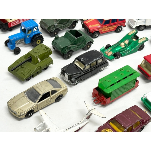 564 - A collection of model cars and trucks etc. Corgi, Matchbox, Lisney etc