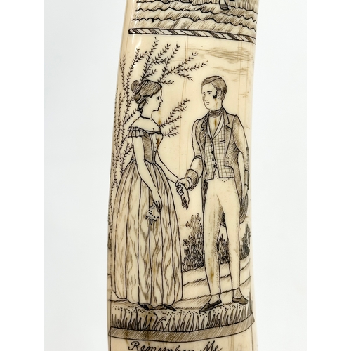 442 - A large reproduction resin scrimshaw. Captain James Morgan. Taken in the Arctic Ocean. Remember Me W... 