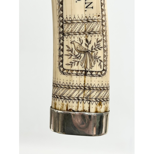 442 - A large reproduction resin scrimshaw. Captain James Morgan. Taken in the Arctic Ocean. Remember Me W... 