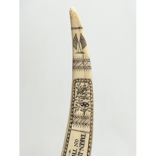 442 - A large reproduction resin scrimshaw. Captain James Morgan. Taken in the Arctic Ocean. Remember Me W... 