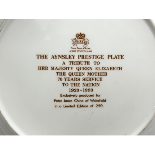 568 - 3 Aynsley Pottery cabinet plates. 26.5cm