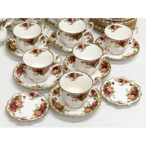 307 - A 41 piece Royal Albert ‘Old Country Roses’ tea service. 10 cups, 12 saucers, 2 milk jugs, sugar bow... 