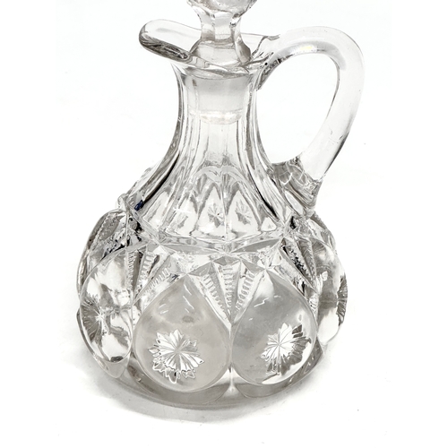 309 - A Late 19th Century pressed glass vinegar cruet bottle. 17cm