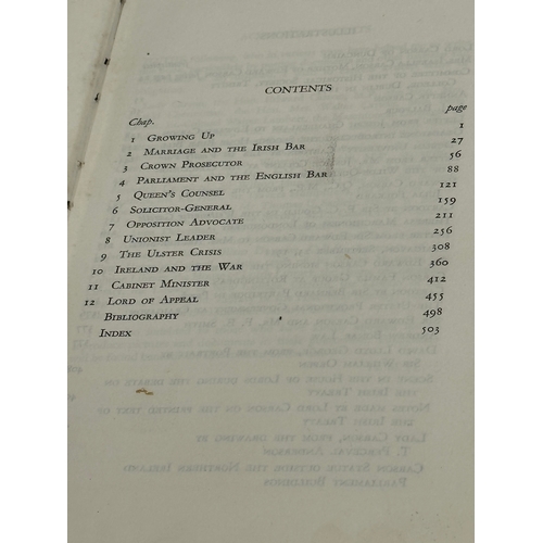 333 - The Life of Sir Edward Carson, Lord Carson of Duncairn. Published 1953. William Heinemann LTD.