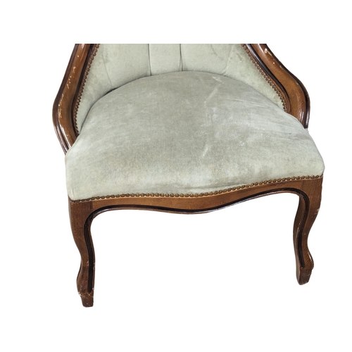 1034 - A Victorian style deep button back bedroom chair